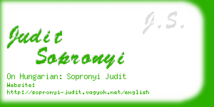 judit sopronyi business card